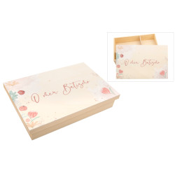 Caixa para Batizado em Pinho - Menina