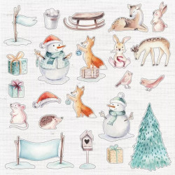 Bloco Papel Scrapbook - Watercolour Christmas - Crafter's Companion - 30x30cm