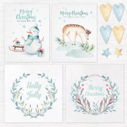 Bloco Papel Scrapbook - Watercolour Christmas - Crafter's Companion - 30x30cm