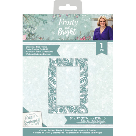 Pasta de Textura/Embossing com Corte - Christmas Tree Frame - Frosty and Bright - Crafter's Companion