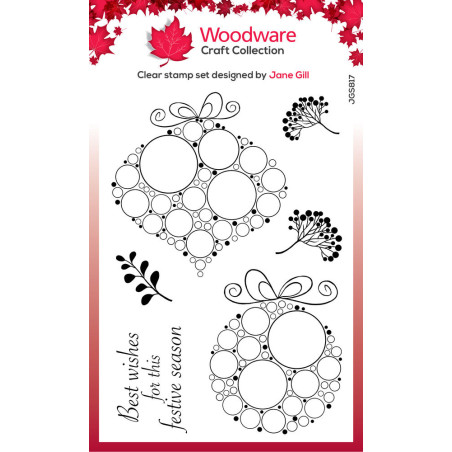 Carimbos Transparentes - Woodware - Big Bubble Bauble - Festive Duo