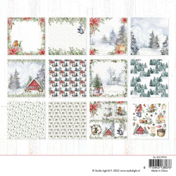 Bloco Papel Scrapbook - Snowy Christmas Essentials - Studio Light - 20x20cm