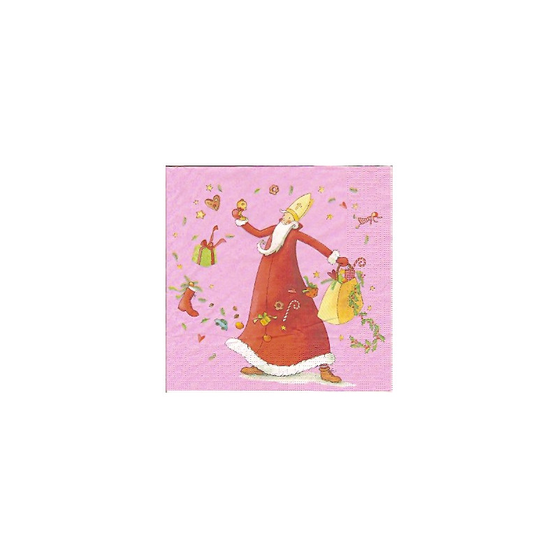 Guardanapo Decoupage - Santa Claus in Pink