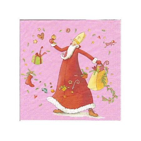 Guardanapo Decoupage - Santa Claus in Pink
