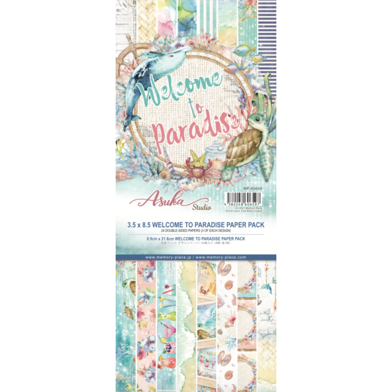 Bloco Papel Scrapbook - Welcome to Paradise - Memory Place - Slimline