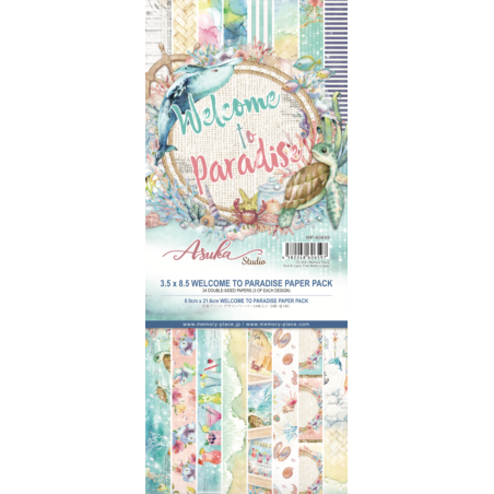 Bloco Papel Scrapbook - Welcome to Paradise - Memory Place - Slimline