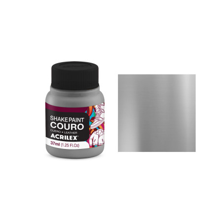Shake Paint Couro - 37 ml - Acrilex - Metálica - Prata