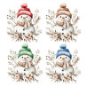 Transfer DTF Textil - 24 x 23 cm - Vintage Snowman - Artis Decor