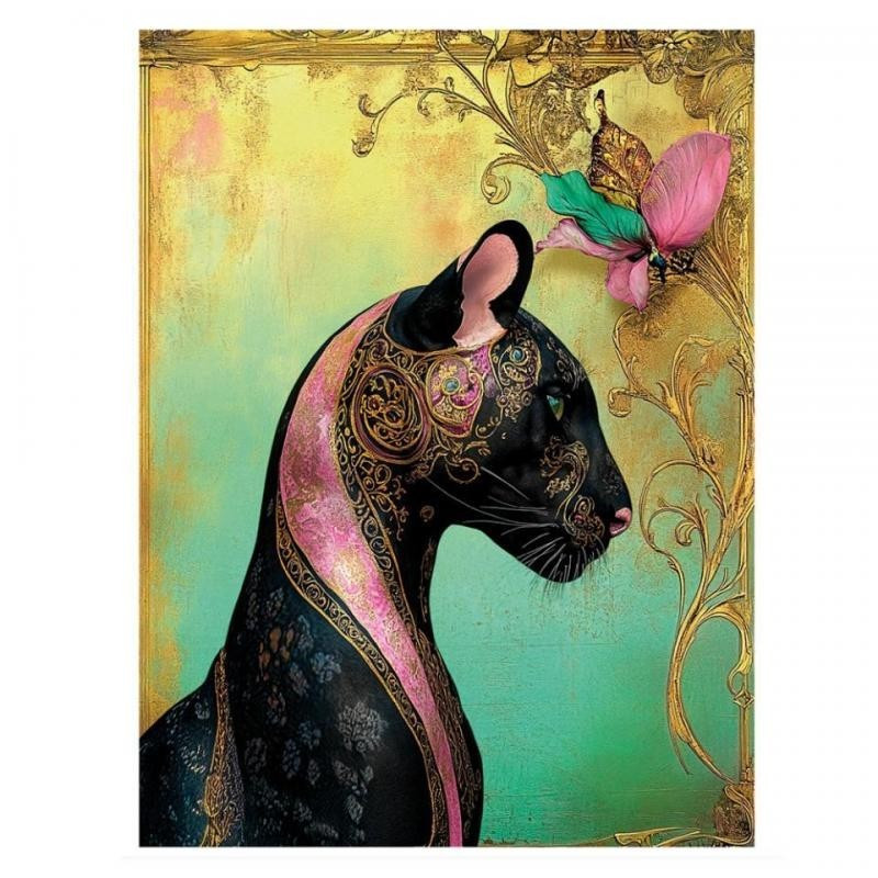 Transfer DTF Textil - Golden Panther - Artis Decor