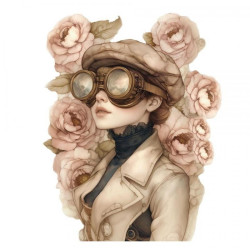 Transfer DTF Textil - Vintage Rose Girl - Artis Decor