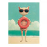 Transfer DTF Textil - 24 x 23 cm - Cat Beach Style - Artis Decor