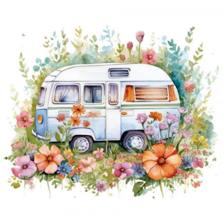 Transfer DTF Textil - 24 x 23 cm - Caravan 2 - Artis Decor