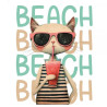 Transfer DTF Textil - Beach Cat - Artis Decor