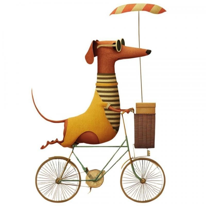 Transfer DTF Textil - Doggy Bike - Artis Decor