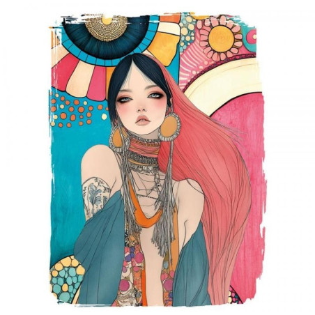 Transfer DTF Textil - Boho Girl 3 - Artis Decor