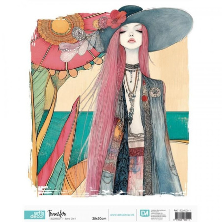 Transfer DTF Textil - Boho Girl 1 - Artis Decor