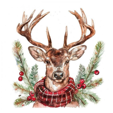 Transfer DTF Textil - 24 x 23 cm - Christmas Deer II - Artis Decor