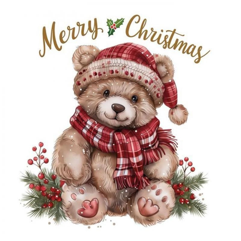 Transfer DTF Textil - 24 x 23 cm - Christmas Bear - Artis Decor