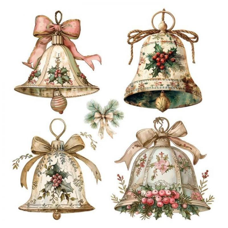 Transfer DTF Textil - 24 x 23 cm - Christmas Bells - Artis Decor