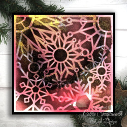 Stencil - Abstract Snowflakes - 17,8x17,8 cm - Pink Ink Designs