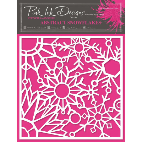 Stencil - Abstract Snowflakes - 17,8x17,8 cm - Pink Ink Designs