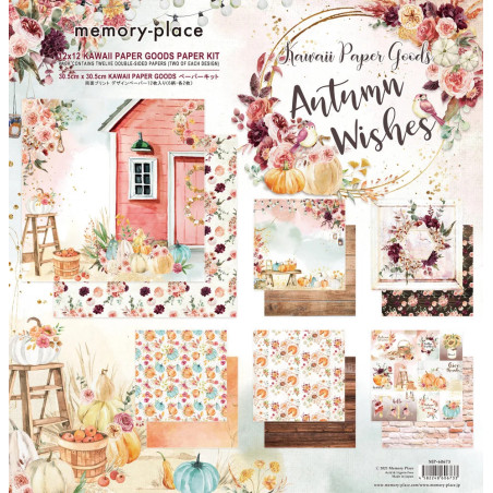 Bloco Papel Scrapbook - Autumn Wishes - Memory Place - 30x30cm