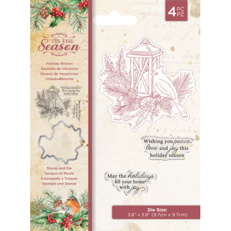 Carimbos e Cortantes - Holiday Wishes - Tis the Season - Crafter's Companion
