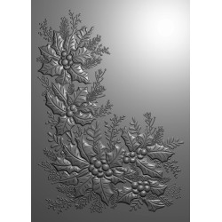 Pasta de Textura/Embossing - Flourishing Holly Corner - Tis the Season - Crafter's Companion