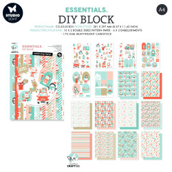 Bloco Papel Scrapbook - Essentials DIY Block - Santa Stop Here! - Creative Craftlab - A4