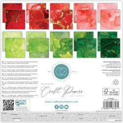 Bloco Papel Scrapbook - Ink Drops Festive - Craft Consortium - 30x30cm