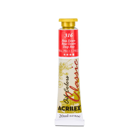 Tinta a Óleo para Tela - 20 ml - Acrilex - Rosa Escuro