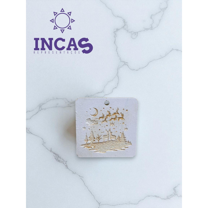 Molde Silicone - Placa Quadrada Renas - Incas - ML090