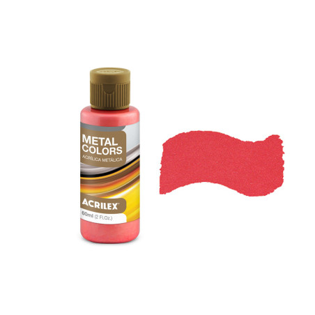 Tinta Acrílica Metalizada - Metal Colors - Acrilex - 60 ml - Vermelho