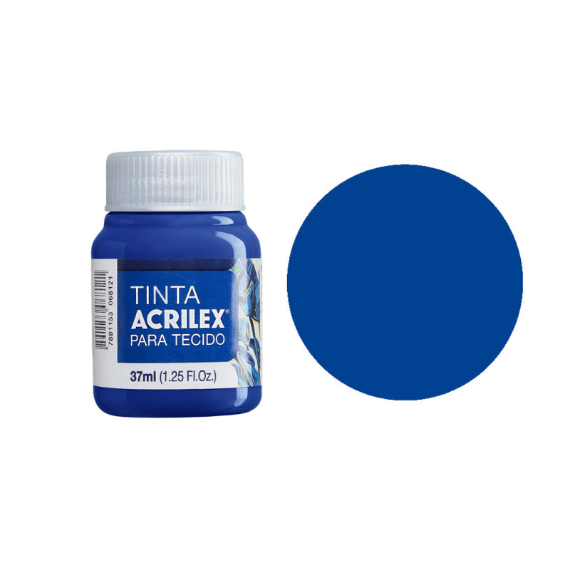 Tinta para Tecido Fosca - Acrilex - 37 ml - Azul Cobalto
