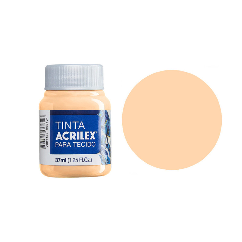 Tinta para Tecido Fosca - Acrilex - 37 ml - Amarelo Pele/Pêssego