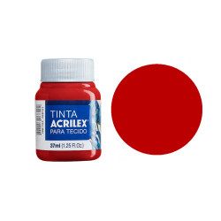 Tinta para Tecido Fosca - Acrilex - 37 ml - Vermelho Profundo