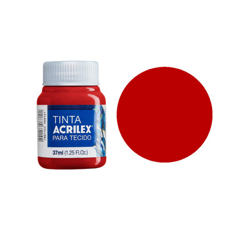 Tinta para Tecido Fosca - Acrilex - 37 ml - Vermelho Profundo