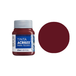 Tinta para Tecido Fosca - Acrilex - 37 ml - Vinho