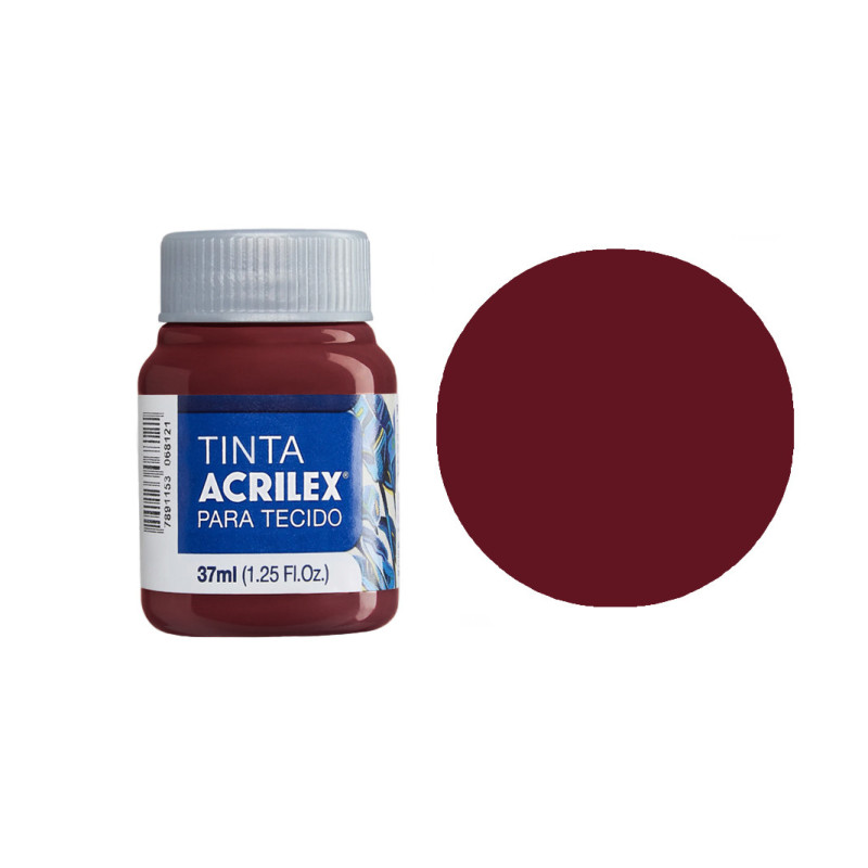 Tinta para Tecido Fosca - Acrilex - 37 ml - Vinho