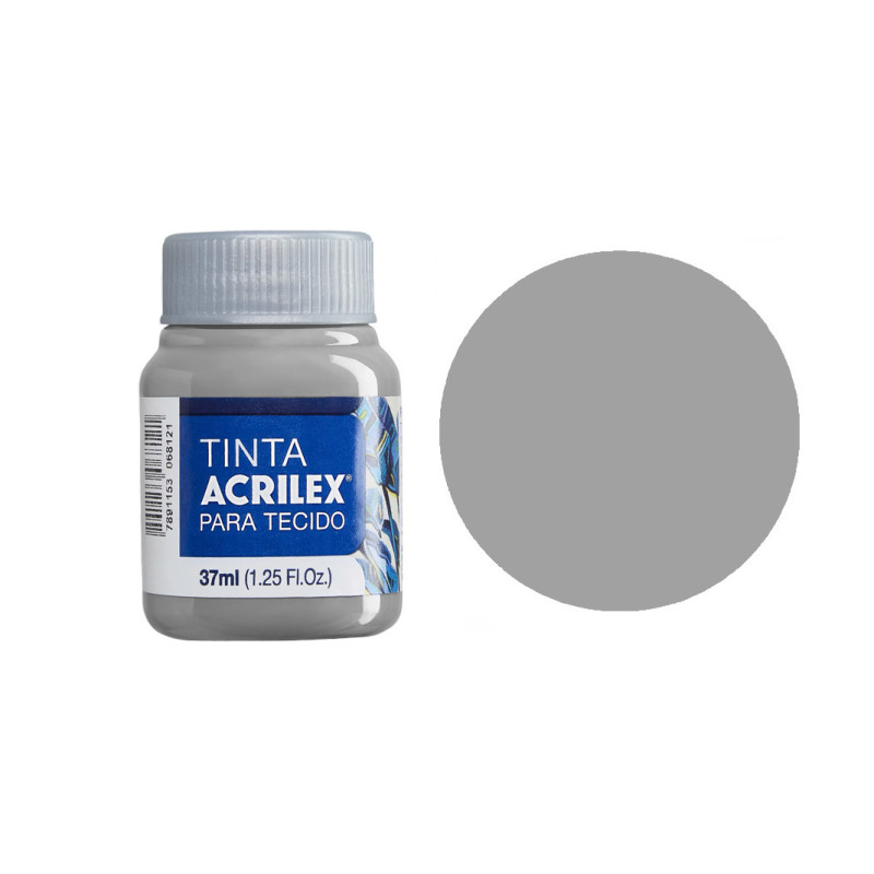 Tinta para Tecido Fosca - Acrilex - 37 ml - Cinza