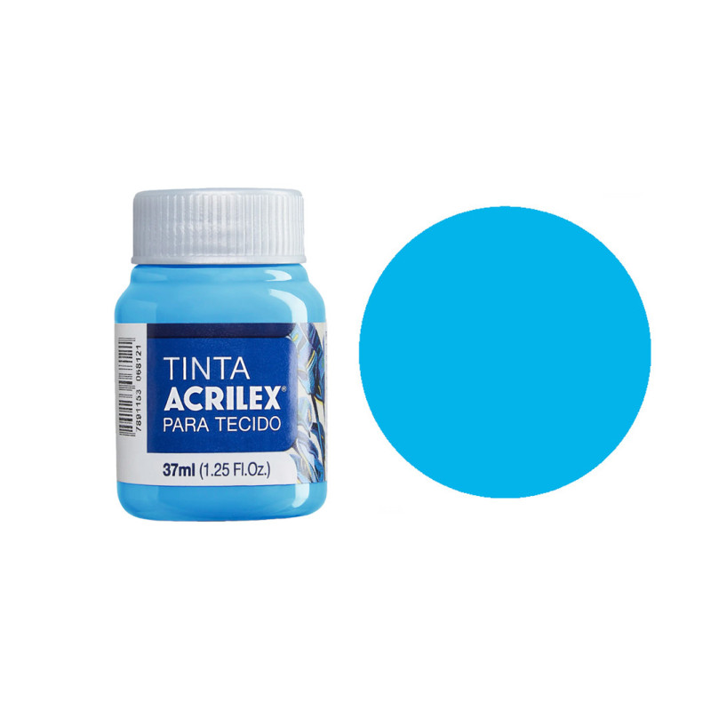 Tinta para Tecido Fosca - Acrilex - 37 ml - Azul Celeste