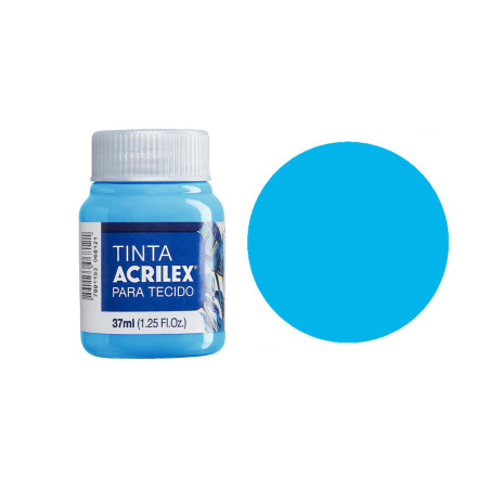 Tinta para Tecido Fosca - Acrilex - 37 ml - Azul Celeste