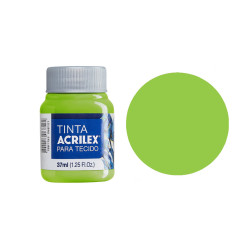 Tinta para Tecido Fosca - Acrilex - 37 ml - Verde Maçã