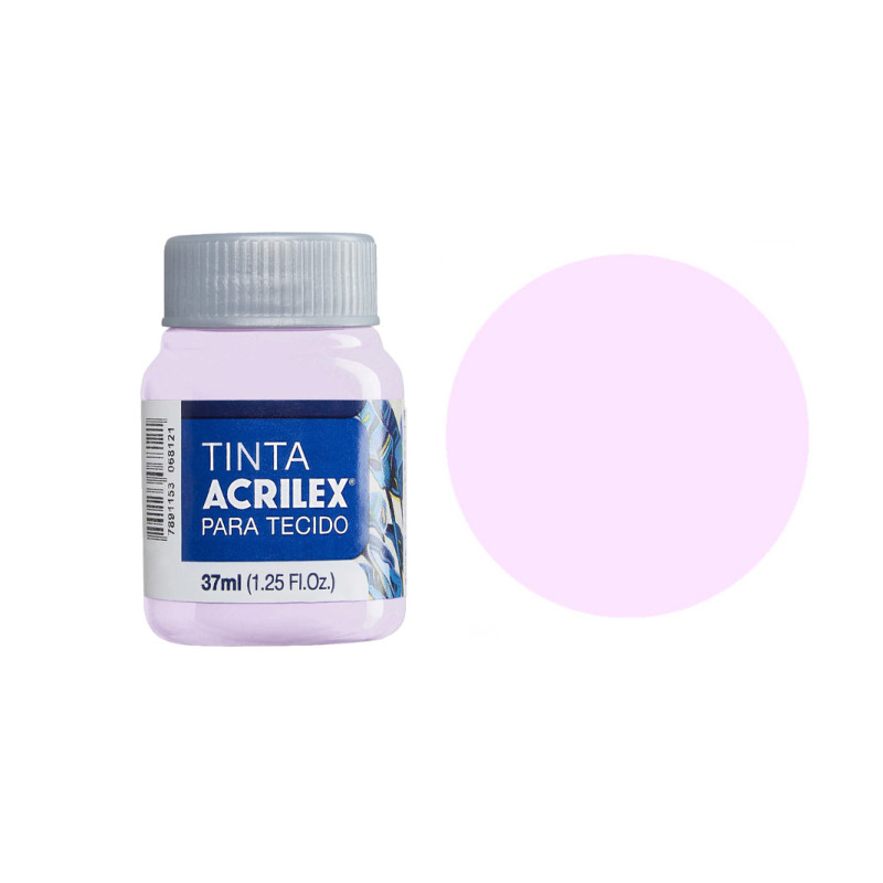 Tinta para Tecido Fosca - Acrilex - 37 ml - Lilás Bebé