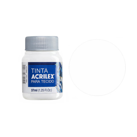 Tinta para Tecido Fosca - Acrilex - 37 ml - Branco