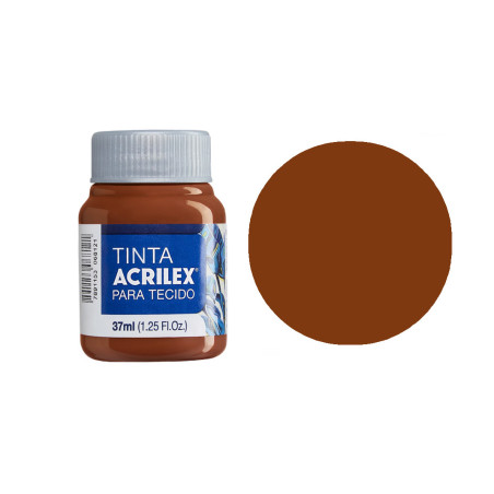 Tinta para Tecido Fosca - Acrilex - 37 ml - Castanho