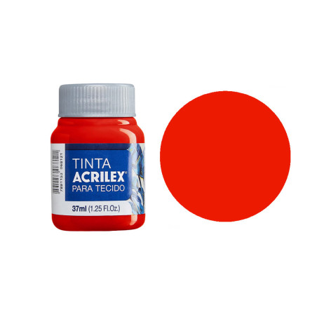 Tinta para Tecido Fosca - Acrilex - 37 ml - Vermelho Tomate