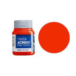 Tinta para Tecido Fosca - Acrilex - 37 ml - Vermelho Fogo