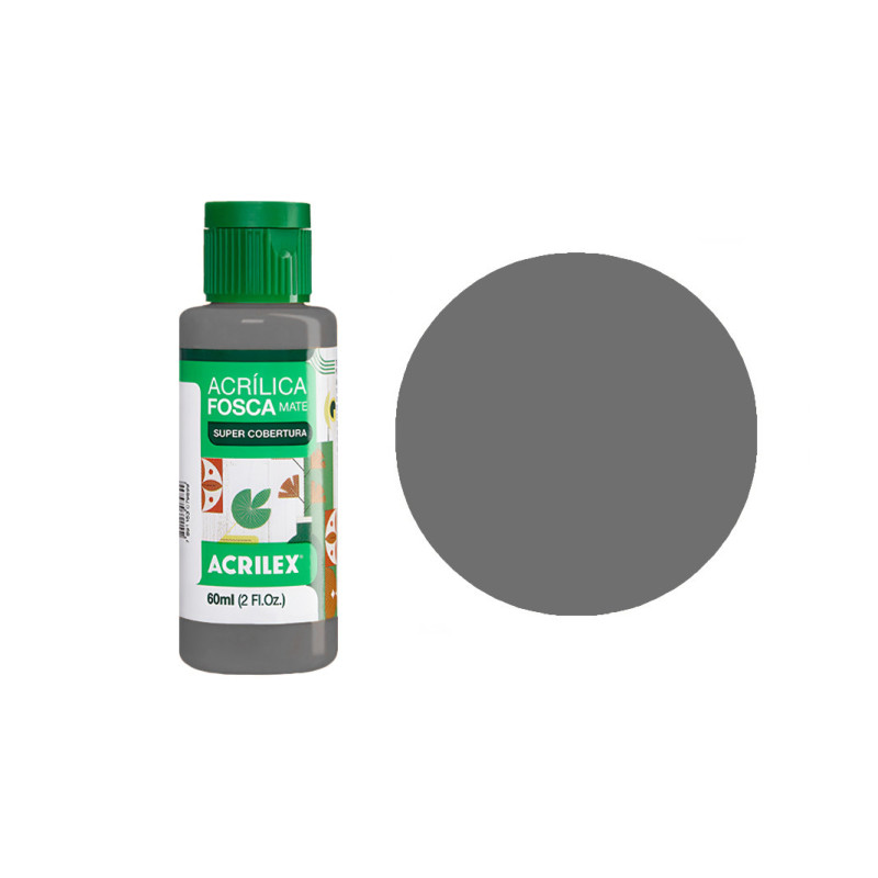 Tinta Acrílica Fosca Nature Colors - Acrilex - 60 ml - Grafite