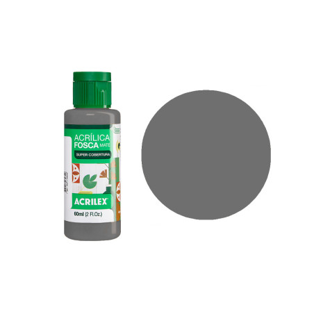 Tinta Acrílica Fosca Nature Colors - Acrilex - 60 ml - Grafite